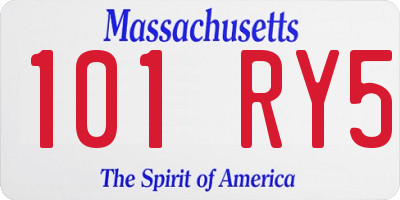 MA license plate 101RY5