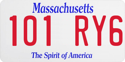 MA license plate 101RY6