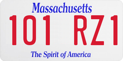 MA license plate 101RZ1