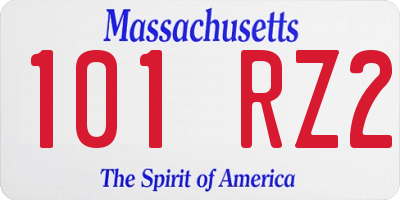 MA license plate 101RZ2