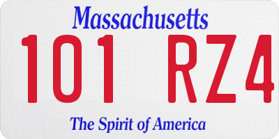 MA license plate 101RZ4