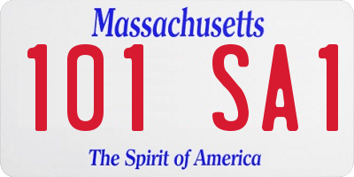 MA license plate 101SA1