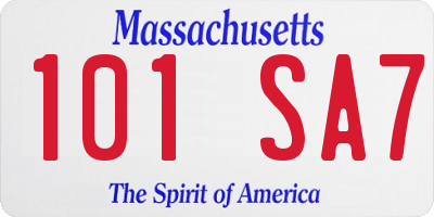 MA license plate 101SA7