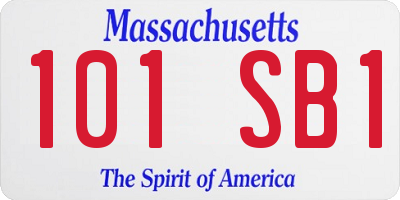 MA license plate 101SB1