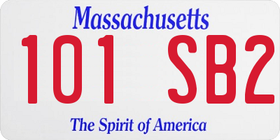 MA license plate 101SB2