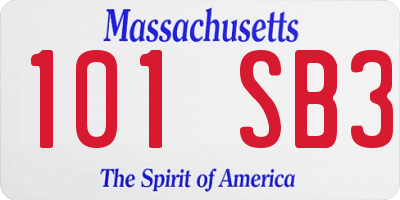 MA license plate 101SB3