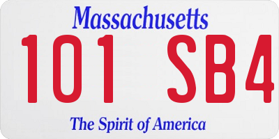 MA license plate 101SB4