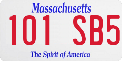 MA license plate 101SB5