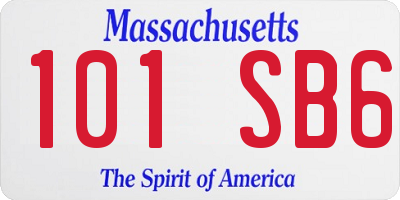 MA license plate 101SB6