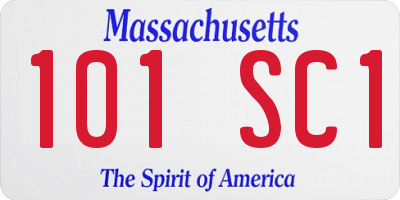 MA license plate 101SC1