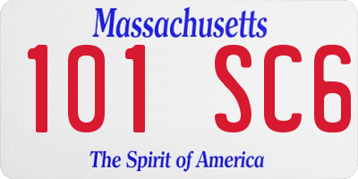 MA license plate 101SC6