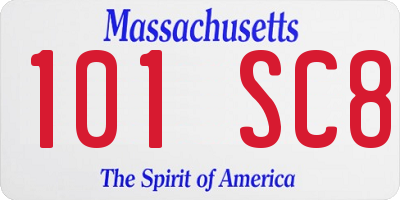 MA license plate 101SC8