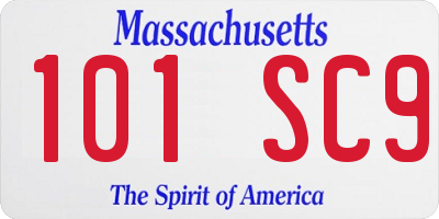 MA license plate 101SC9