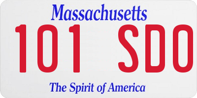 MA license plate 101SD0