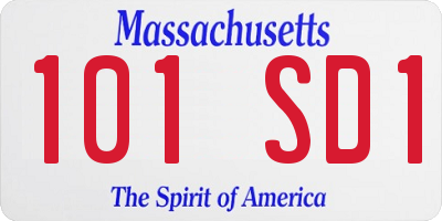 MA license plate 101SD1