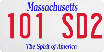 MA license plate 101SD2