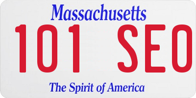 MA license plate 101SE0