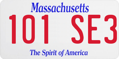 MA license plate 101SE3