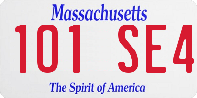 MA license plate 101SE4