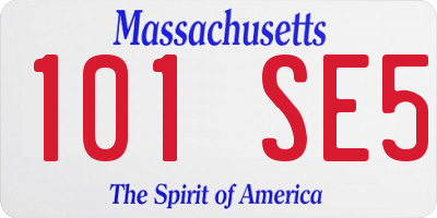 MA license plate 101SE5