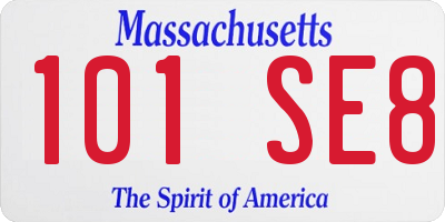 MA license plate 101SE8