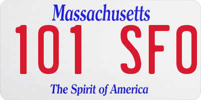 MA license plate 101SF0