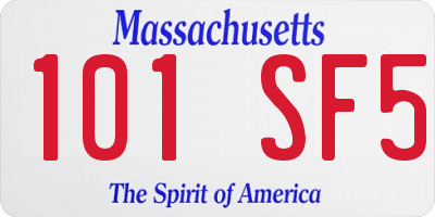 MA license plate 101SF5