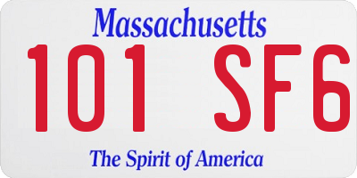 MA license plate 101SF6