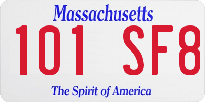 MA license plate 101SF8