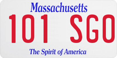 MA license plate 101SG0