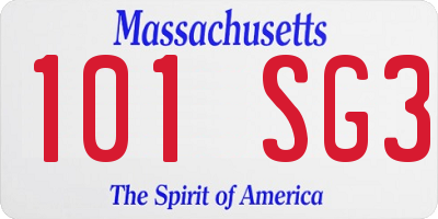 MA license plate 101SG3