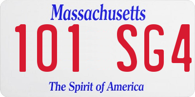 MA license plate 101SG4