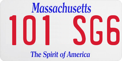 MA license plate 101SG6