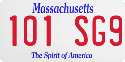 MA license plate 101SG9