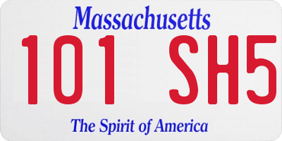 MA license plate 101SH5
