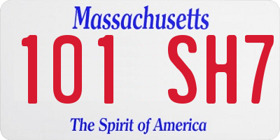 MA license plate 101SH7