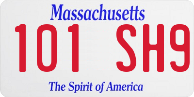 MA license plate 101SH9