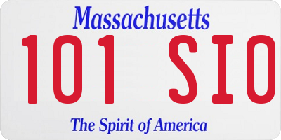 MA license plate 101SI0