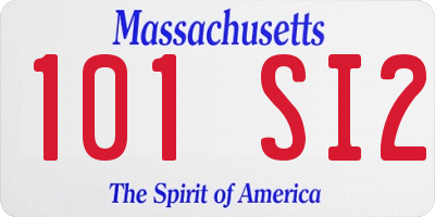 MA license plate 101SI2