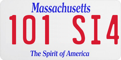 MA license plate 101SI4