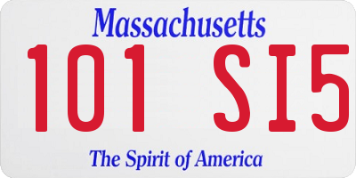 MA license plate 101SI5