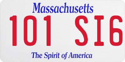 MA license plate 101SI6