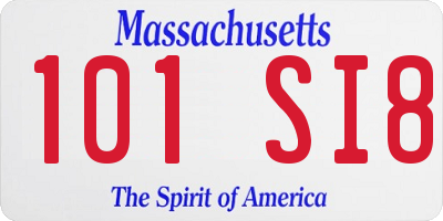 MA license plate 101SI8