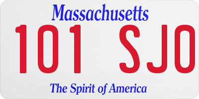 MA license plate 101SJ0