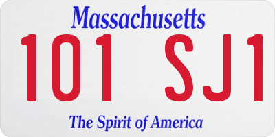 MA license plate 101SJ1