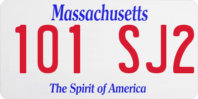 MA license plate 101SJ2