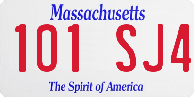 MA license plate 101SJ4