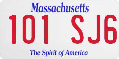 MA license plate 101SJ6