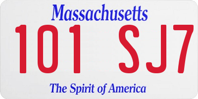 MA license plate 101SJ7