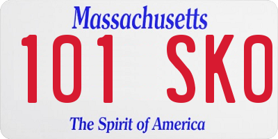 MA license plate 101SK0